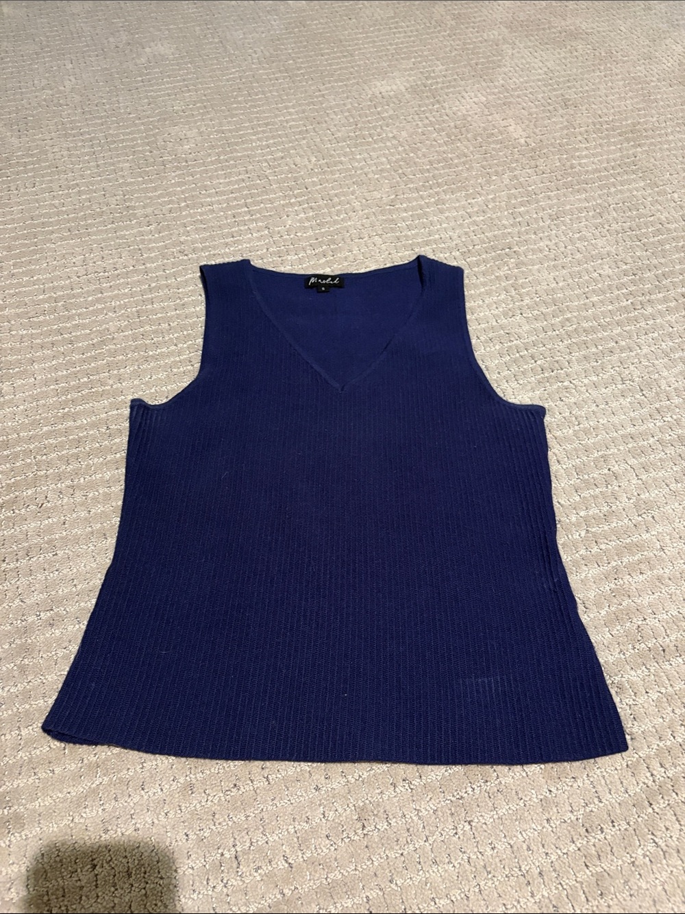 V-Neck Ribbed Knit Tank Top